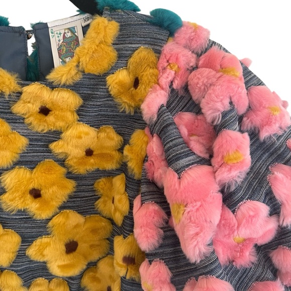 Queen Of Sparkles Colorblock Fur Flower Skirt & Top Set XS - Picture 4 of 13